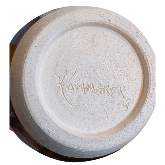 Whiskey Creek Pottery Vase Signed S. Kammerer 1974 Earthy Tone Intricate 3D - Picture 4 of 13